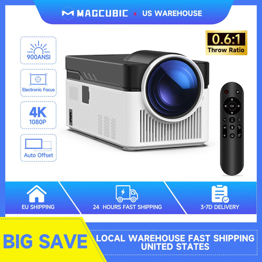 Magcubic HY450 Ultra Short Throw Projector 900ANSI 8K 1080P Home Theater Voice