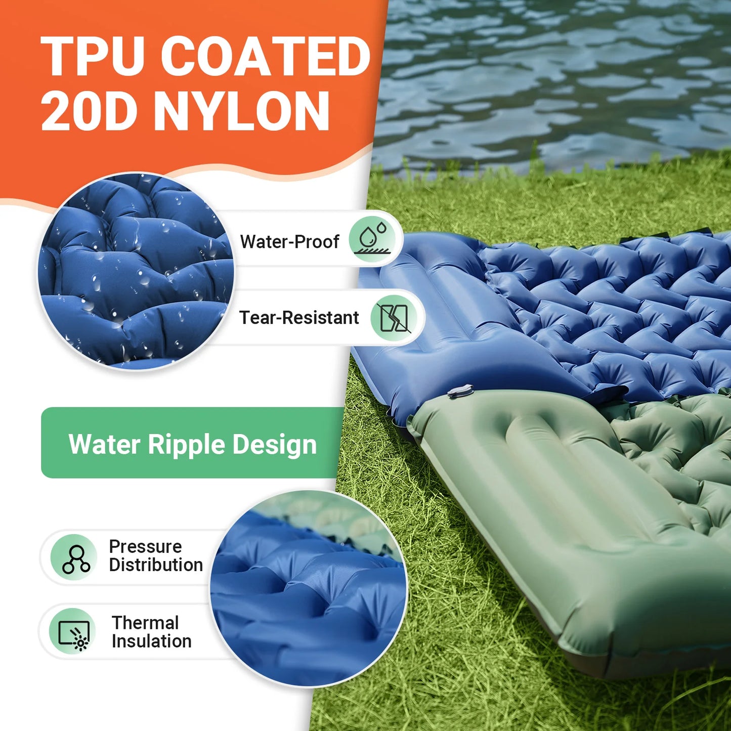 KingCamp Self Inflating Sleeping Pad Ultralight Mat With Pump