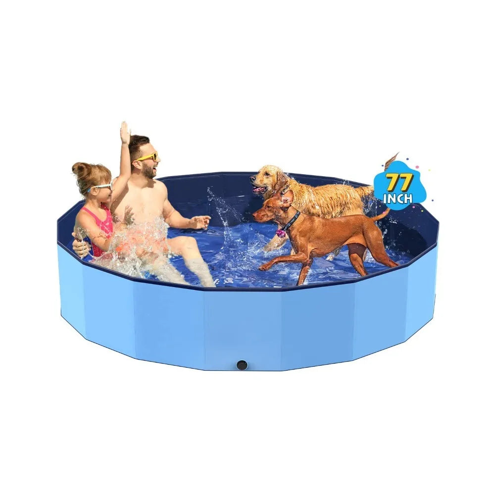 Extra Large Foldable Pool for Dogs Cats Kids Bathing Tub
