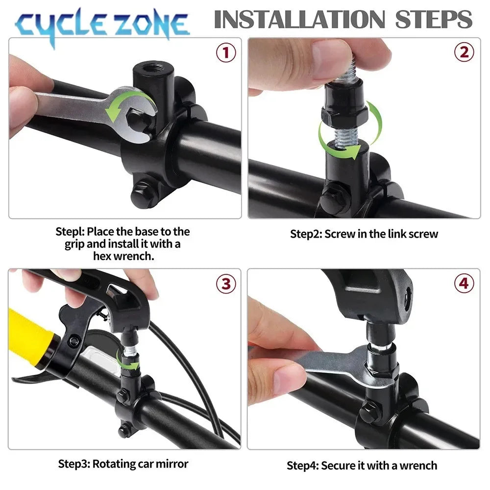 Bicycle Rear View Mirror Bike Handlebar Reflector Rotatable Wide Range Back Sight MTB Mountain Road Safety Rearview