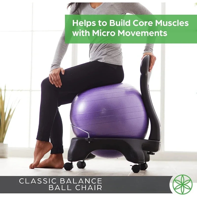 Classic Balance Ball Chair Exercise Stability Yoga Ball