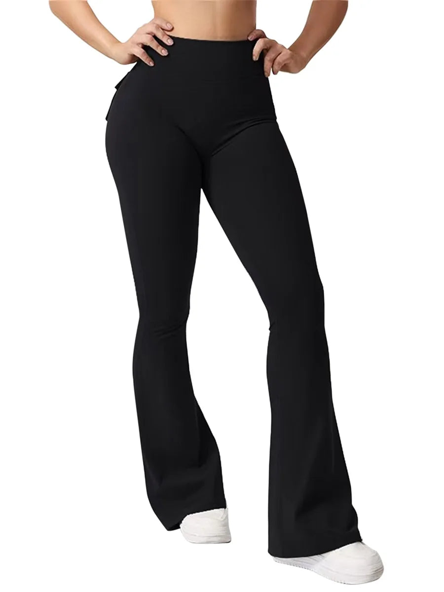 Women High Waist Yoga Leggings with Pockets Tummy Control Workout Running Pants Stretchy Booty Leggings