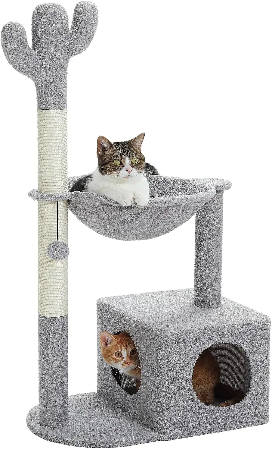 Modern Cat Tree for Large Cats with Cozy Condo and Wood Tower