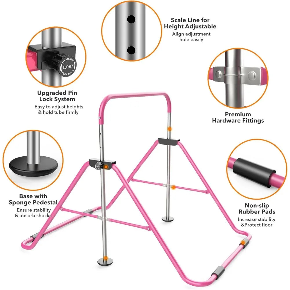 Expandable Gymnastics Bar for Kids - Height Adjustable Bar