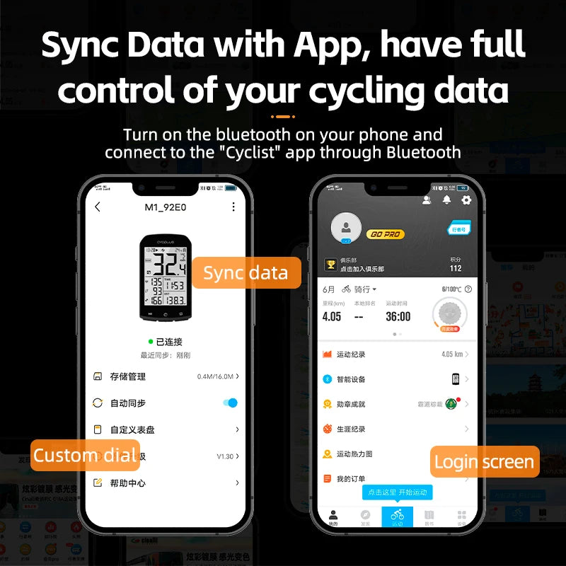 ROCKBROS GPS Bike Computer 5.0 ANT+ Bluetooth Waterproof Wireless Speedometer Odometer