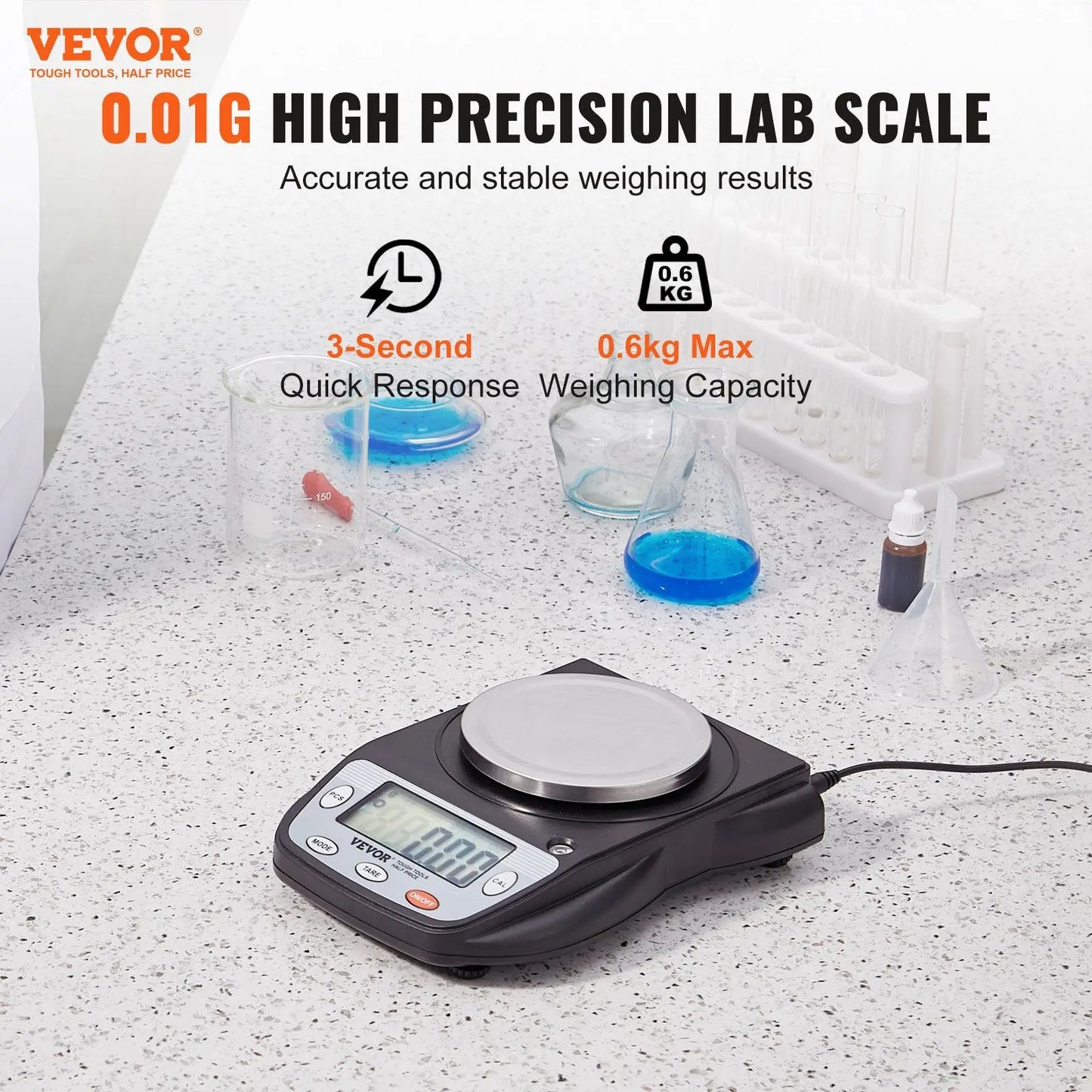 Analytical Balance Lab Scale 6 Units 600g x 0.01g Electronic