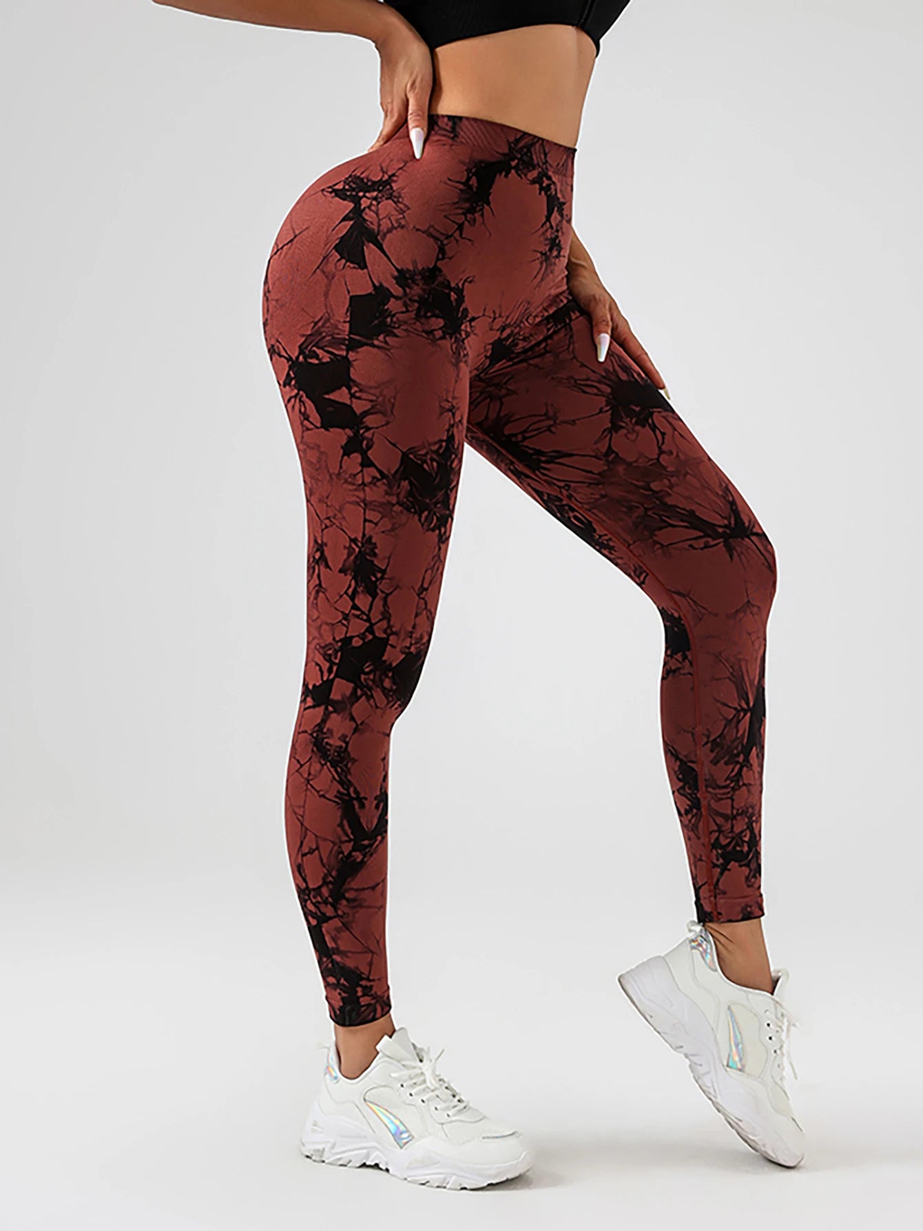 US Local Women's Spandex Tie Dye Scrunch Butt Lifting Leggings