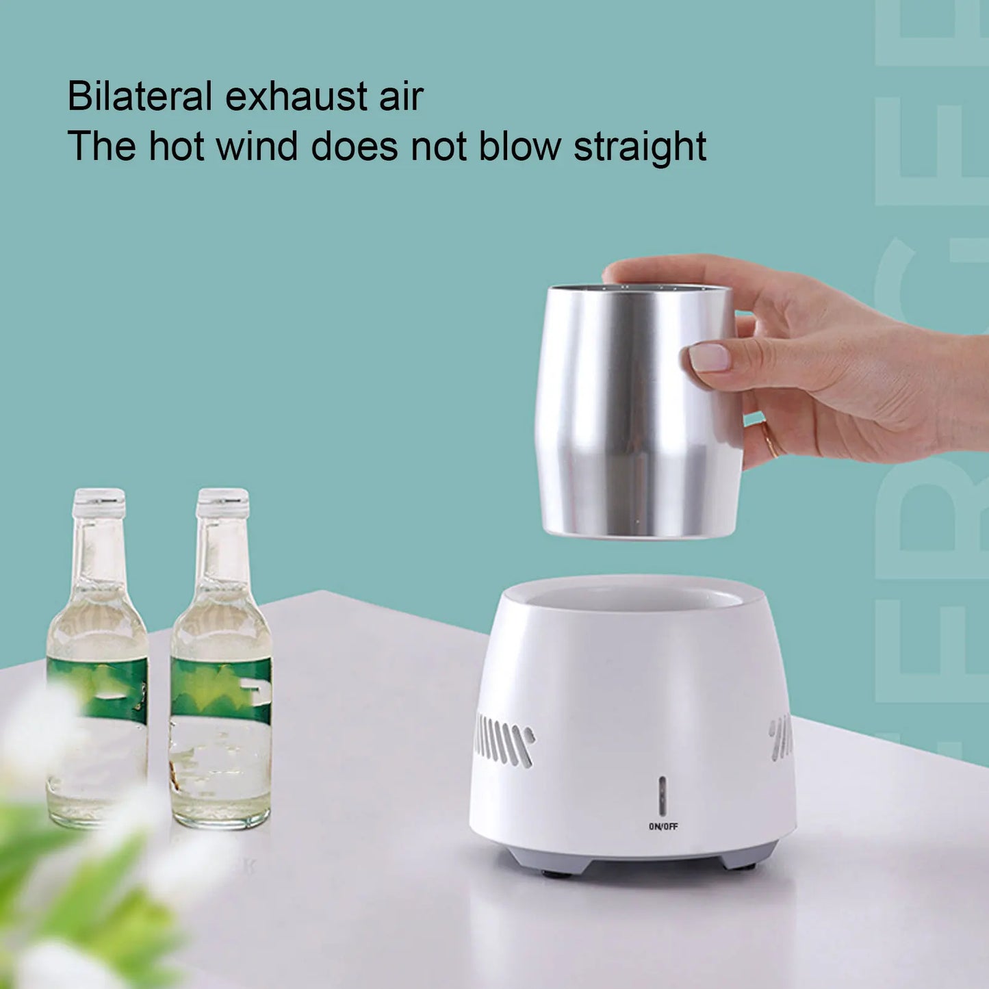 Electronic Cup Cooler Portable Cooling Cup 350ml Electric Drink Cooler for Home Work White