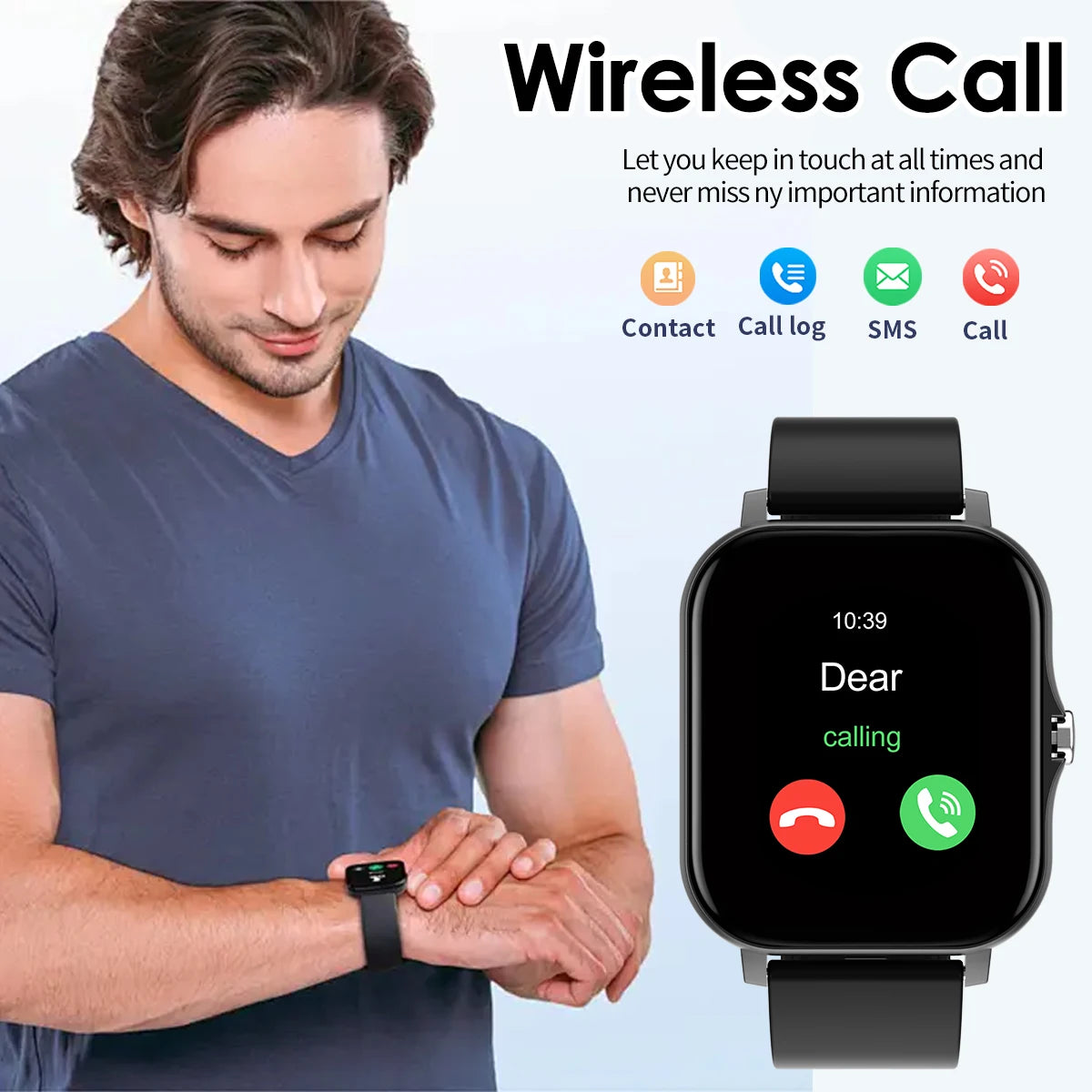 Smart Watch Bluetooth Call Smartwatch Touch Dial Fitness Tracker