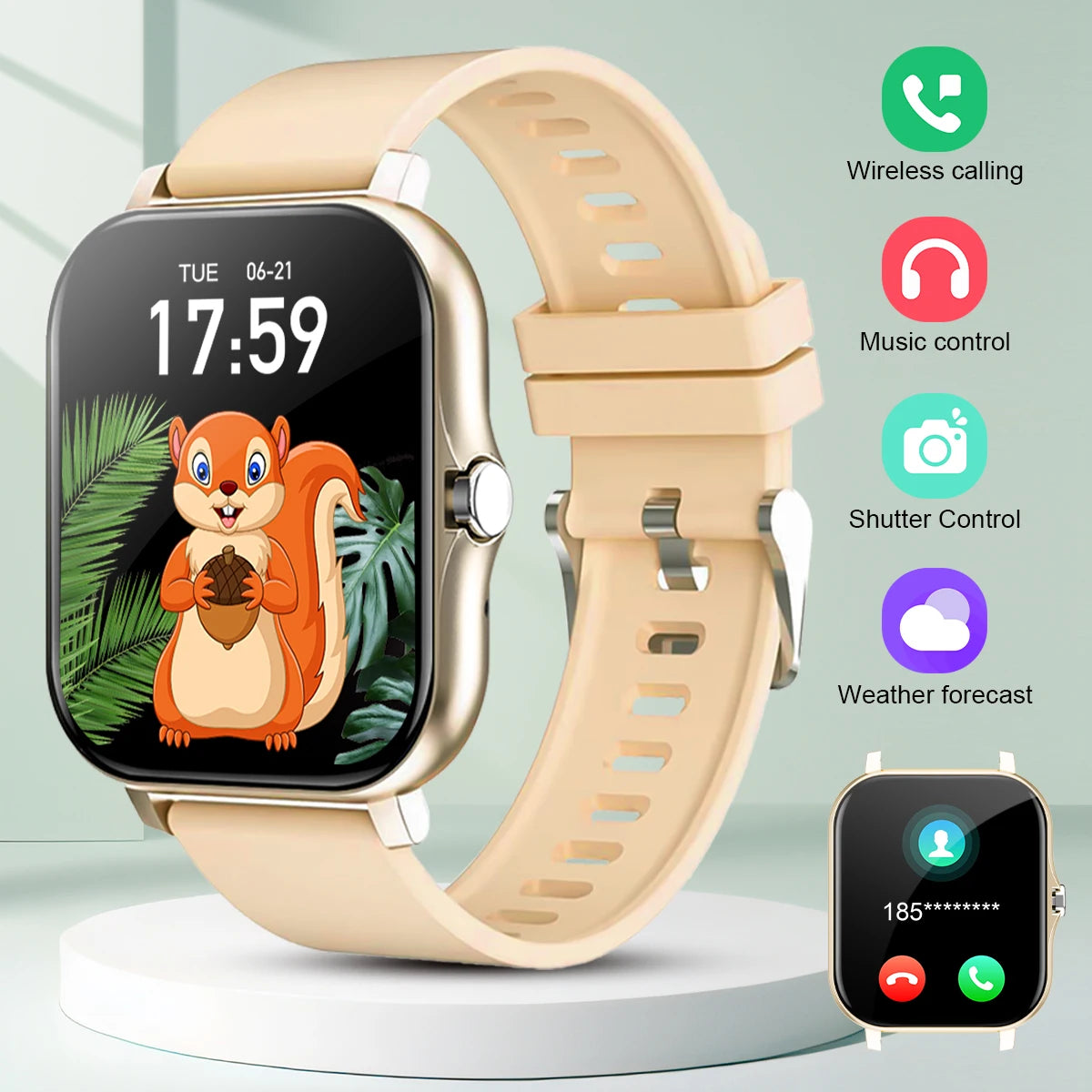 Smart Watch Bluetooth Call Smartwatch Touch Dial Fitness Tracker