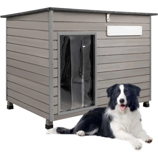 43.3 L Dog House Outdoor for Large Breeds with Iron Frame