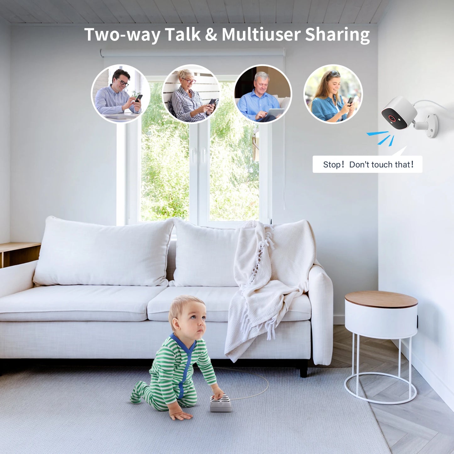 Jennov Outdoor/Indoor Security Cameras 5Ghz/2.4Ghz 2K HD Wireless WiFi Monitor for Home Security
