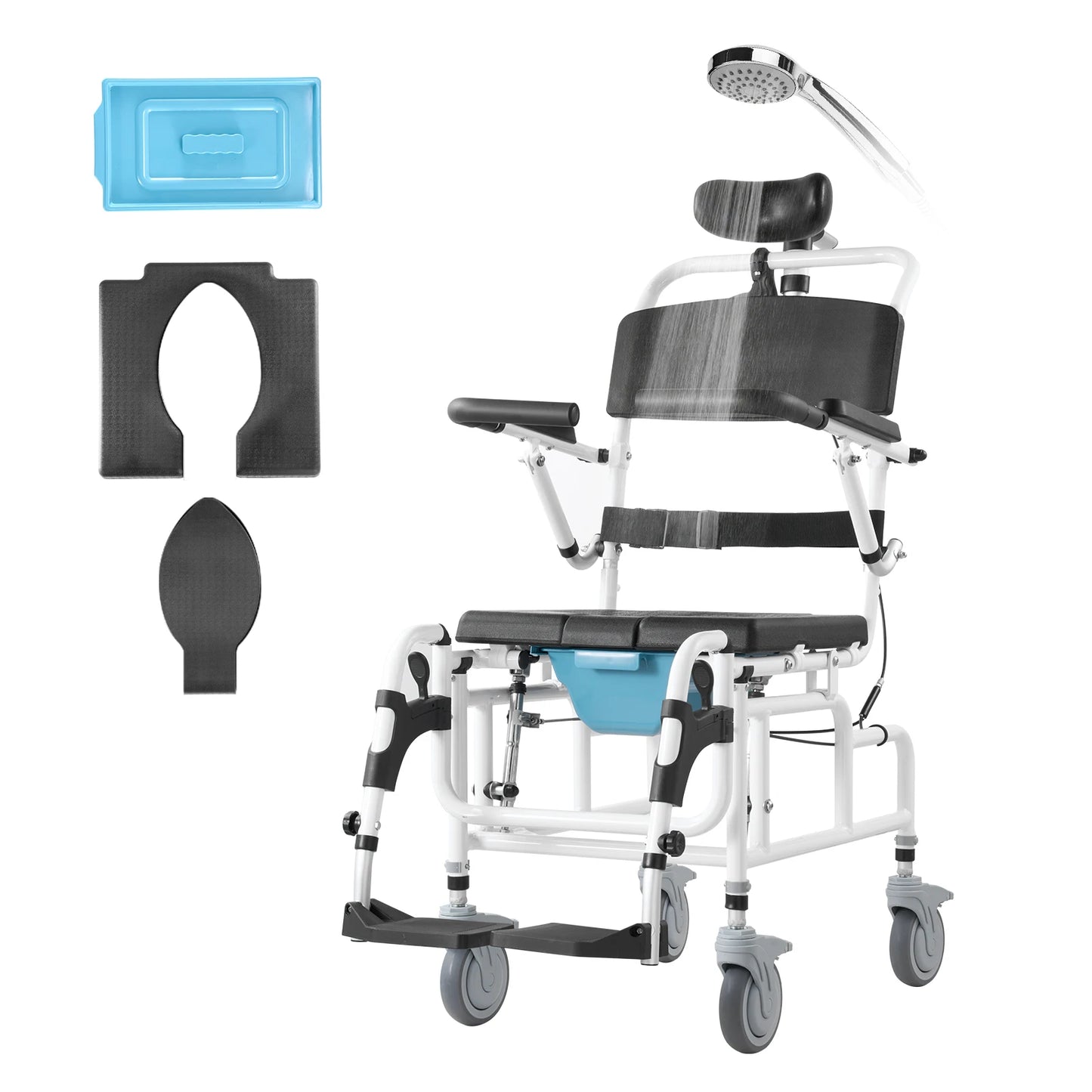 VEVOR Shower Wheelchair 17.5in Width Aluminum Alloy 300 lbs