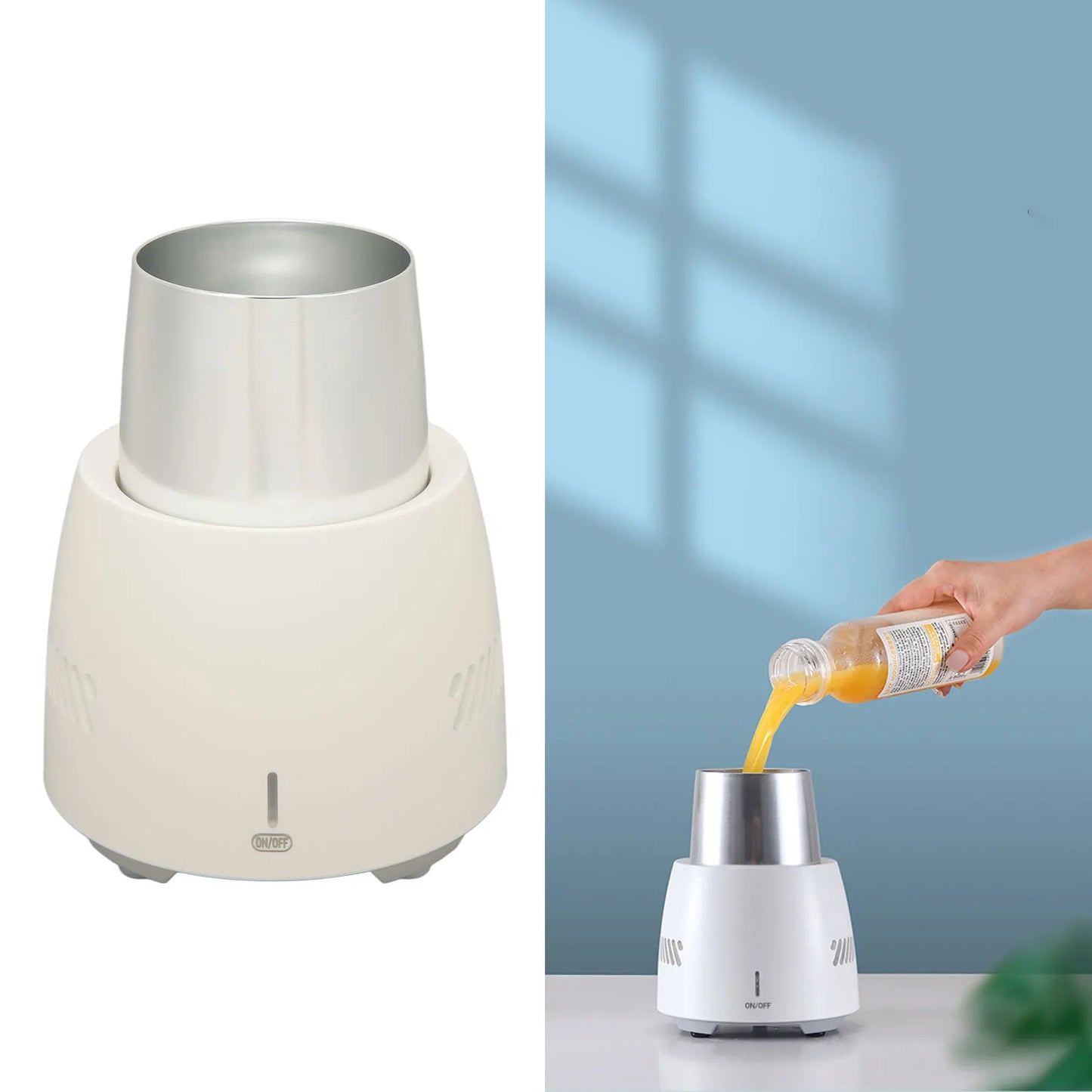 Electronic Cup Cooler Portable Cooling Cup 350ml Electric Drink Cooler for Home Work White