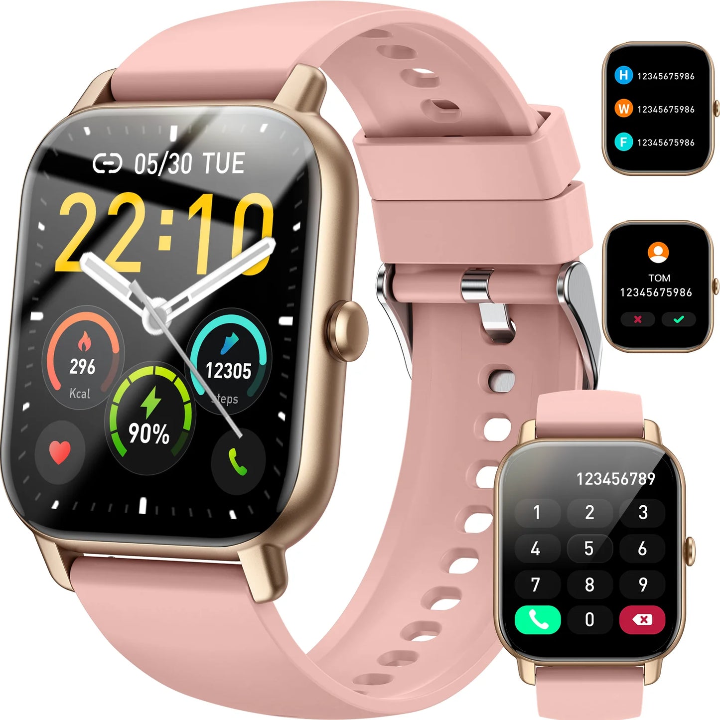 Smart Watch, 1.85 Inch Smartwatch IP68 Waterproof Tracker