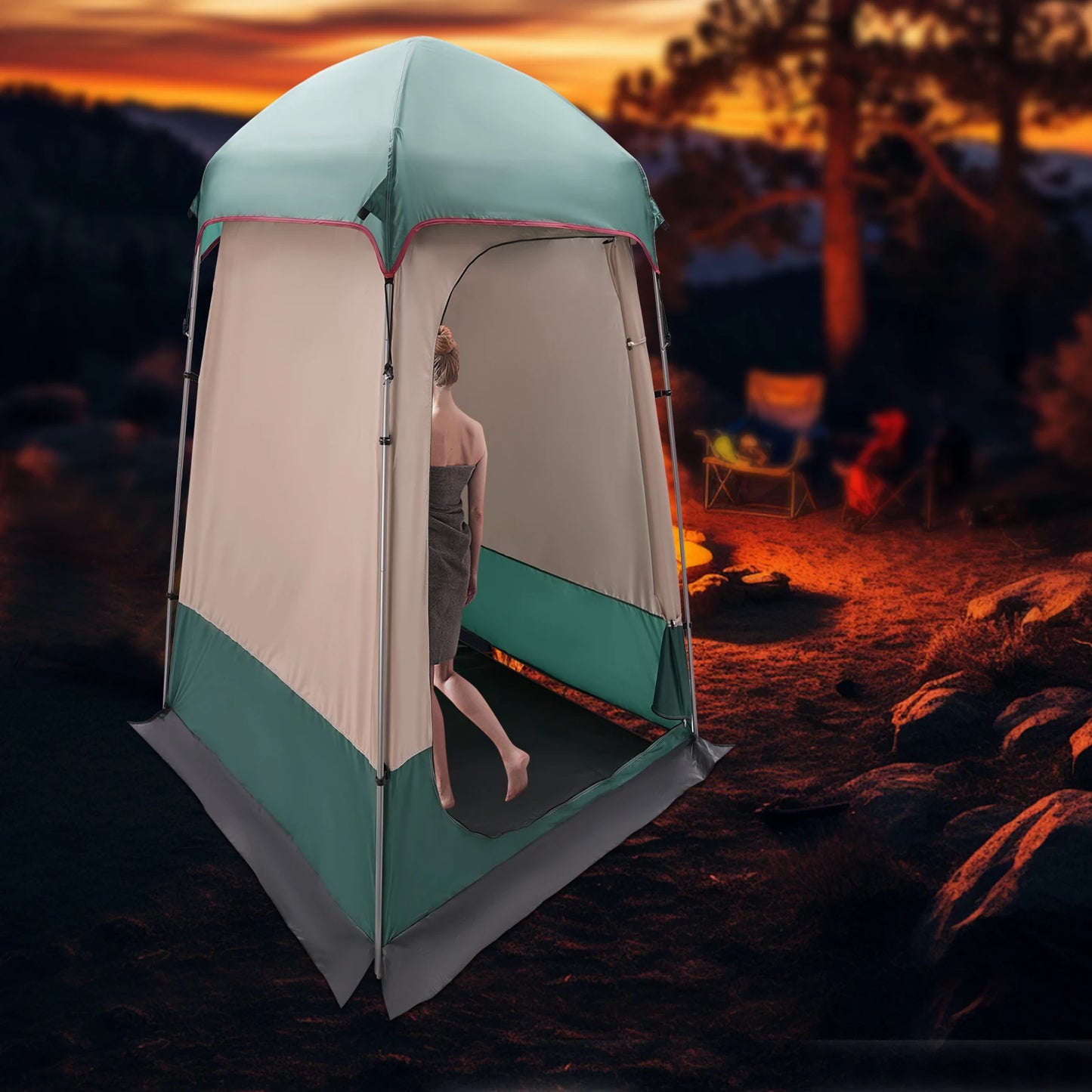 4-Person Waterproof Tent with 1500MM Pressure and Easy Setup