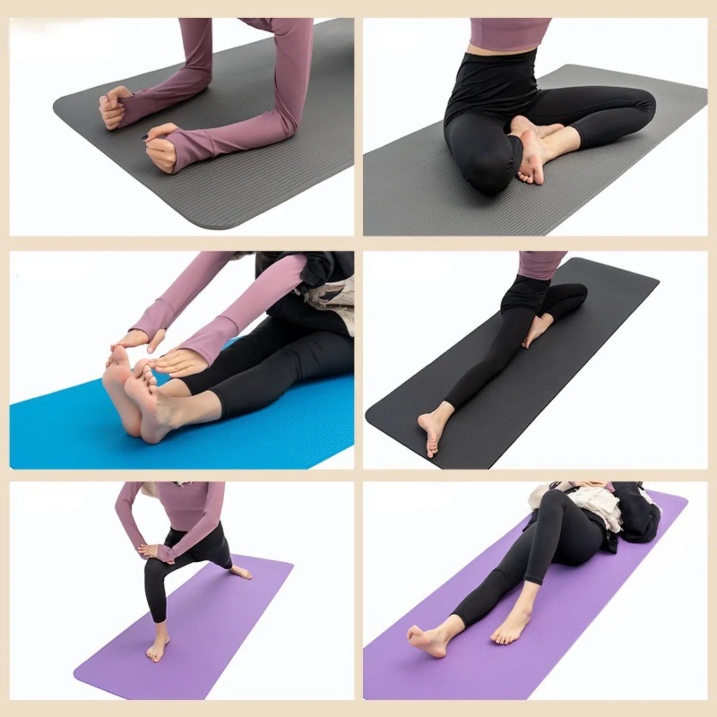 Thick and Widen Solid Color Extended Yoga Mat 183x61cm