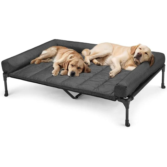 Cooling Elevated Dog Bed and Waterproof Pillow-Top Mat