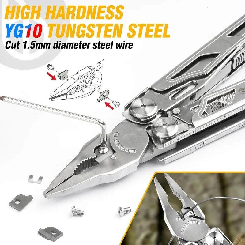 Multitool Pliers, Stainless Steel Multi Tool Pliers Foldable