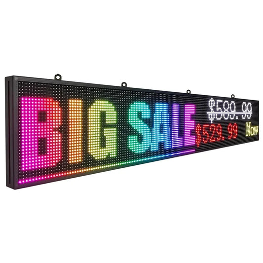 LED Scrolling Display Semi-outdoor Full Color P10 77"X14" WIFI Control