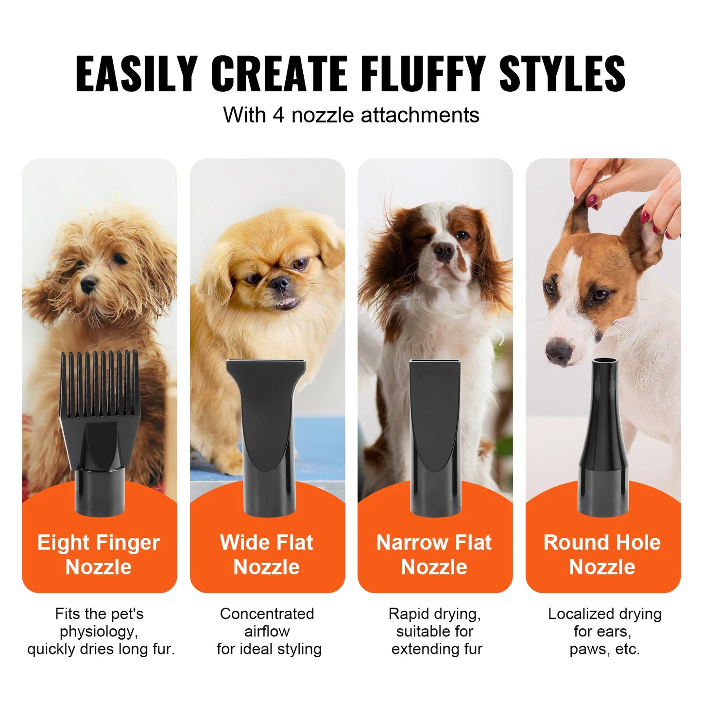 VEVOR 2000W Dog Blow Dryer with Adjustable Speed and Temperature Control