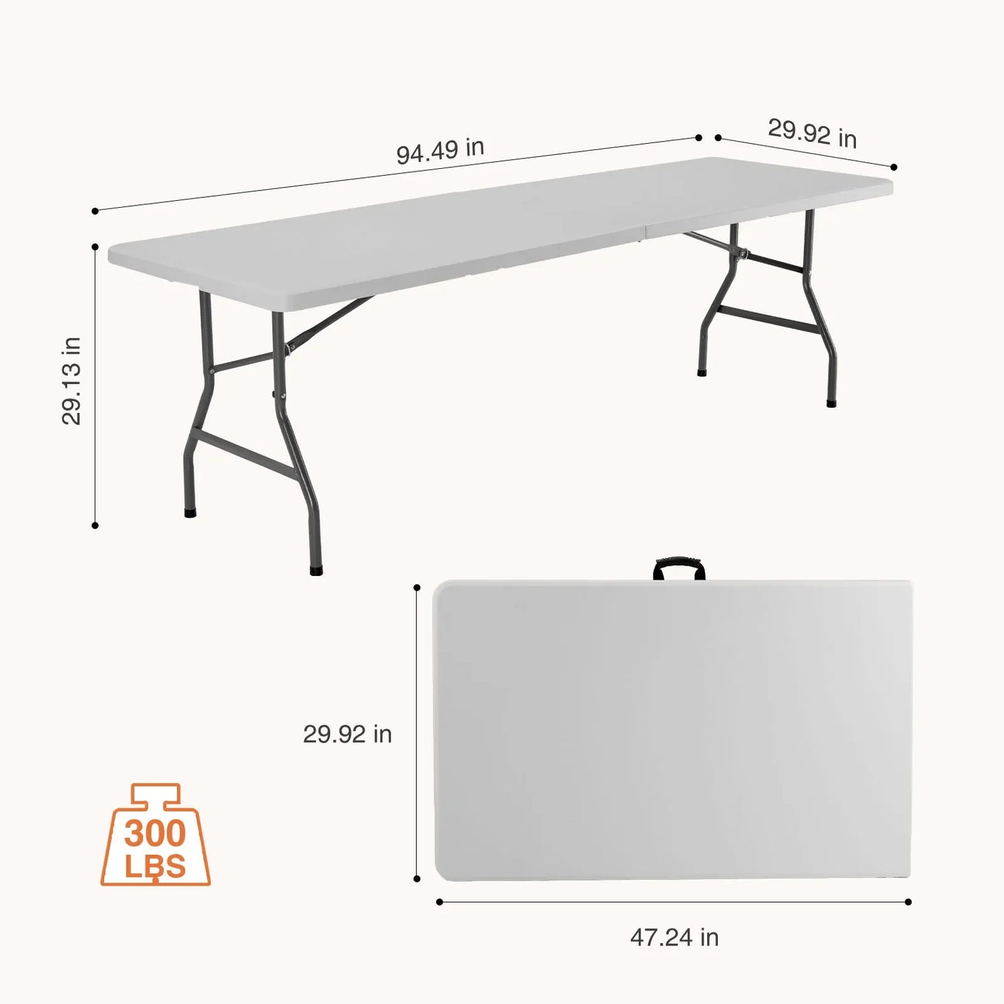 Portable Folding Outdoor Indoor Table Heavy Duty Foldable Table with Carrying Handle Safety Lock For Camping Picnic Dining