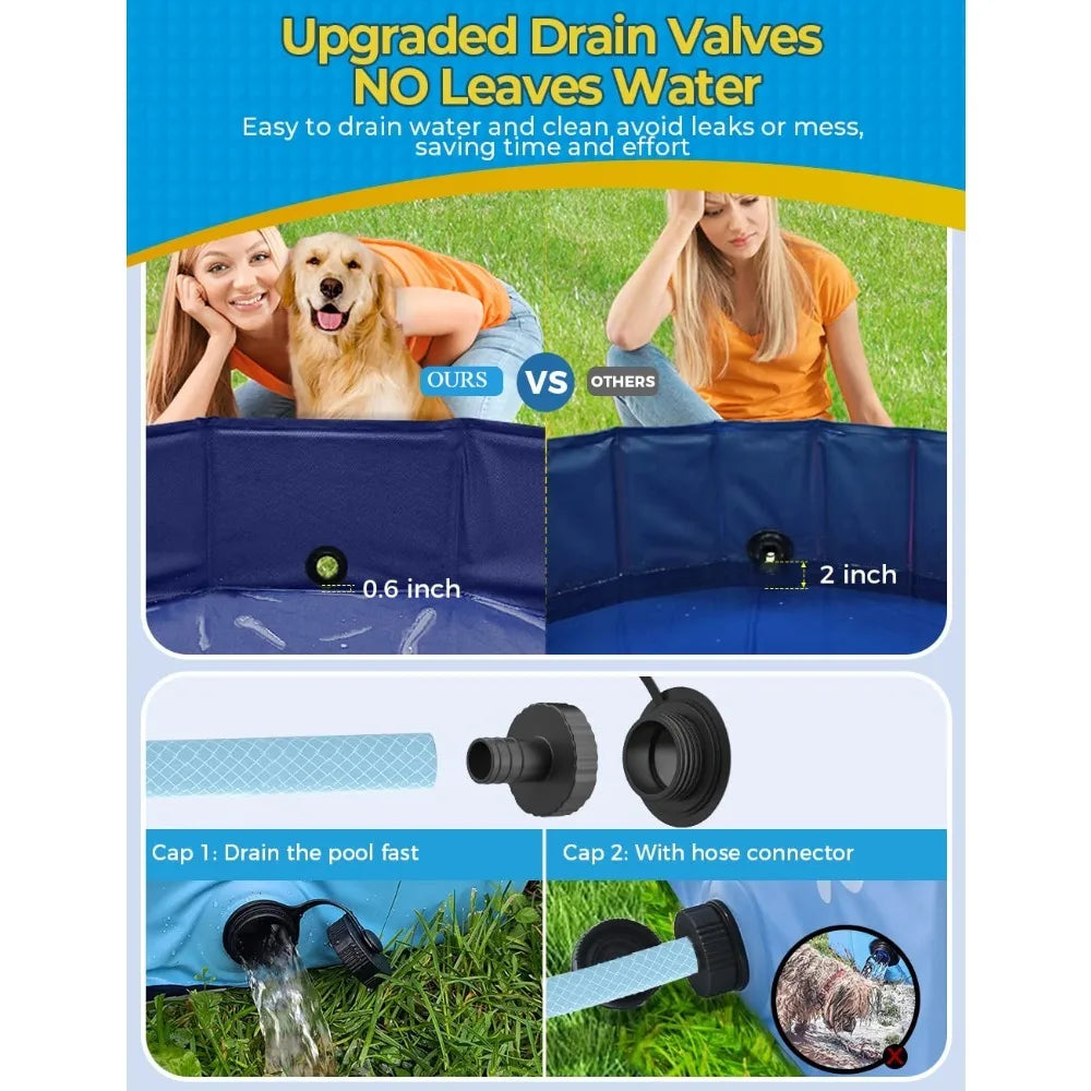 Extra Large Foldable Pool for Dogs Cats Kids Bathing Tub