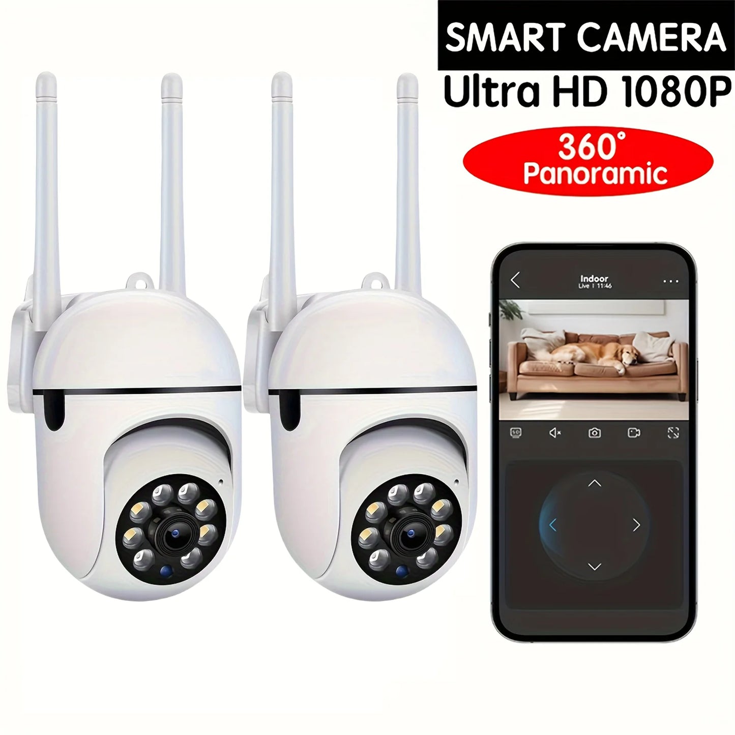 2PC Ease Life APP Wireless 1080P HD WiFi Security Camera