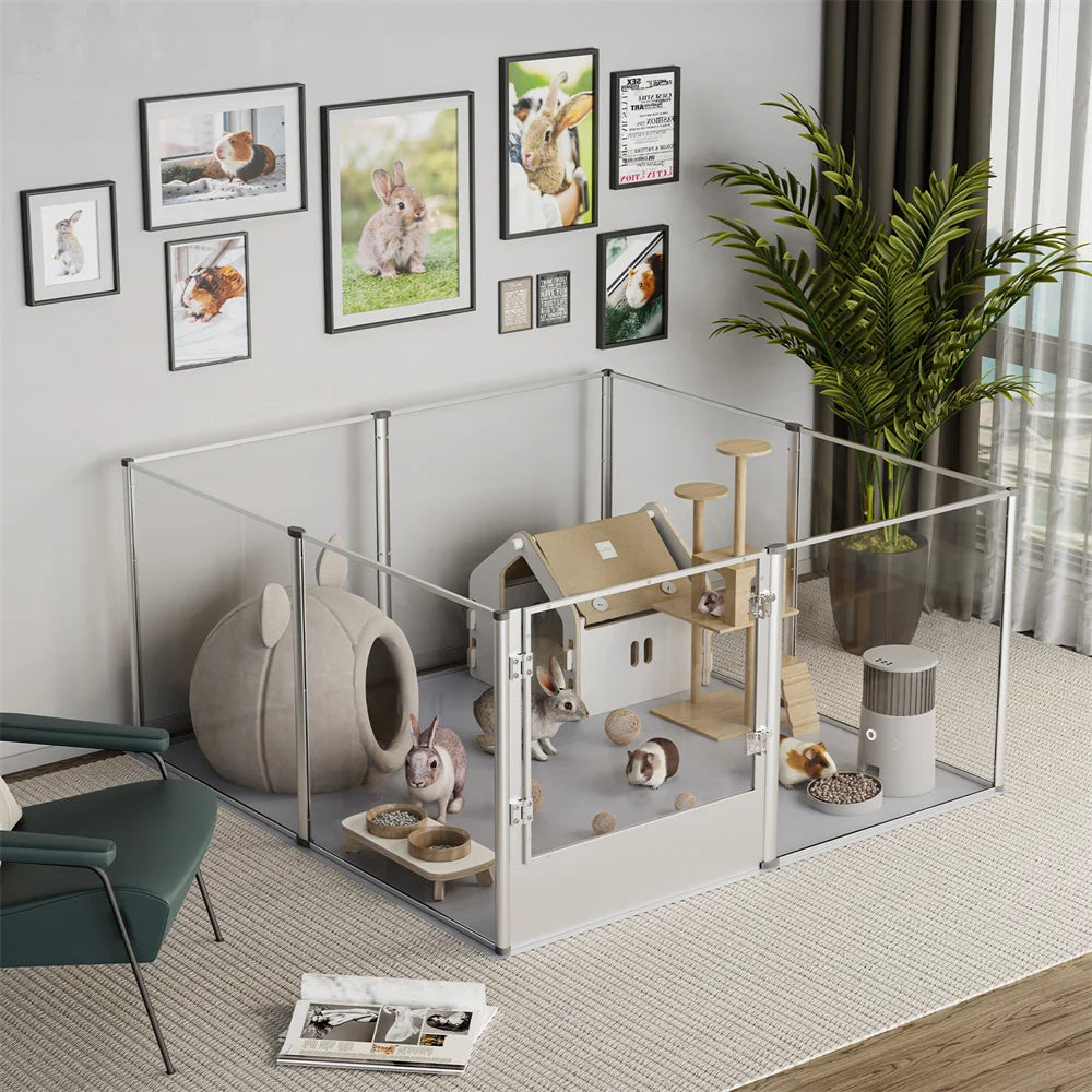 Extra Large Dog Playpen Acrylic Enclosure with Pad