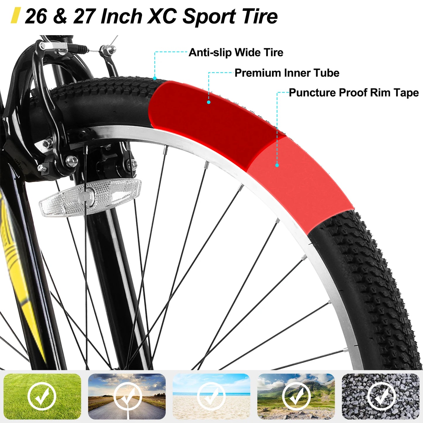 Hiland 26 27.5 Inch Mountain Bike for Men and Women