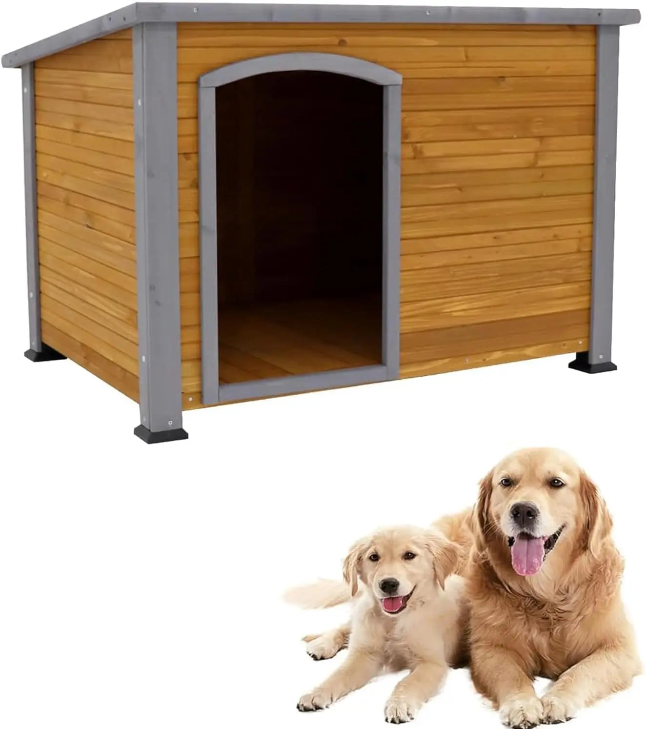 Extra Large Dog House Outdoor Weatherproof PVC Sloped Roof