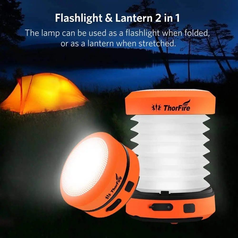 2/4PCS Camping Light Solar Rechargeable Foldable Lantern