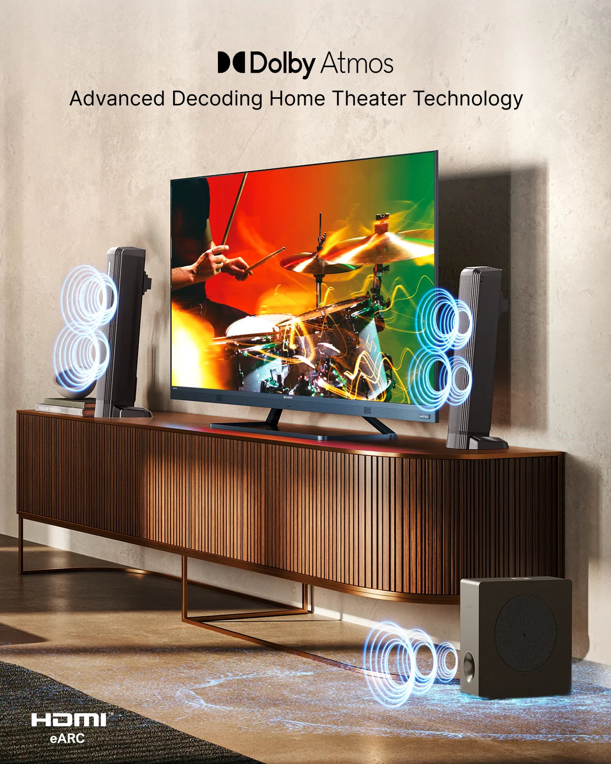ULTIMEA 280W 4.1 Sound Bar with Dolby Atmos and Subwoofer