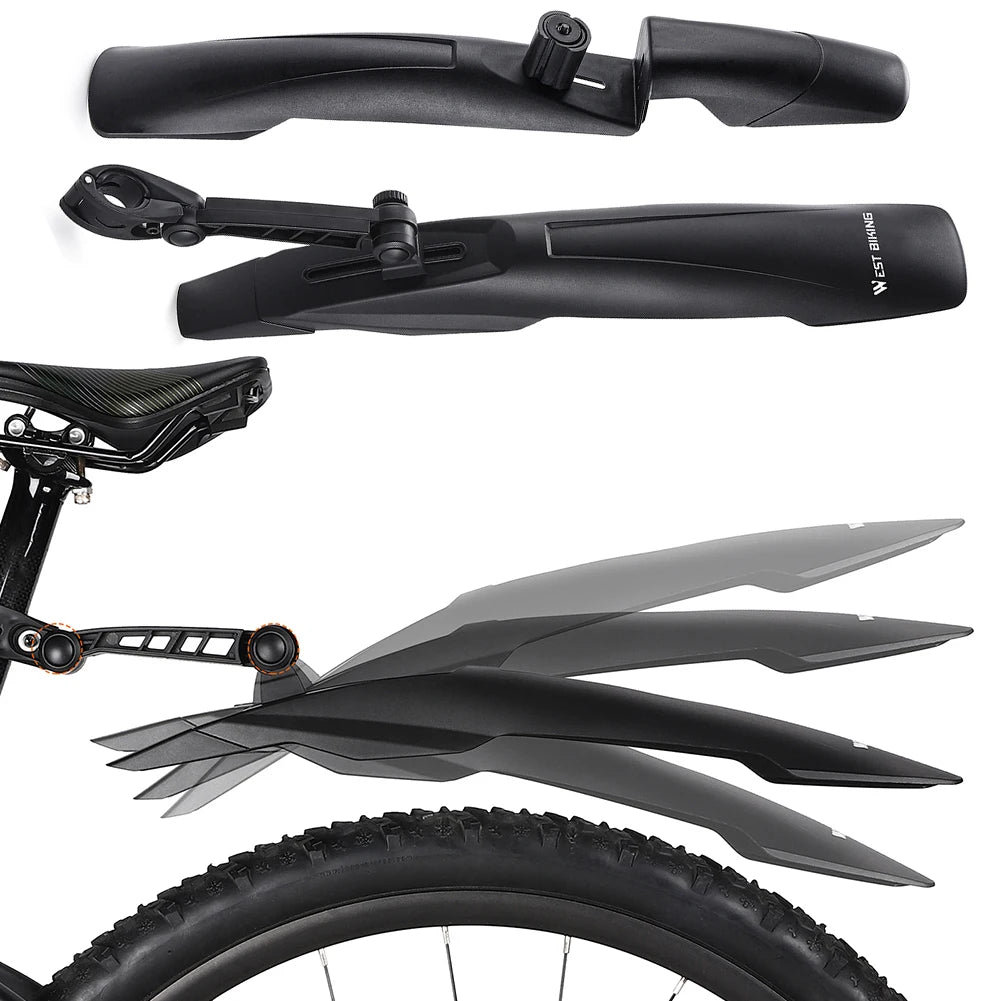 2Pcs Bike Fenders Mudguard Adjustable Bicycle Mud Guard for 26 27.5 29 Inch Bikes
