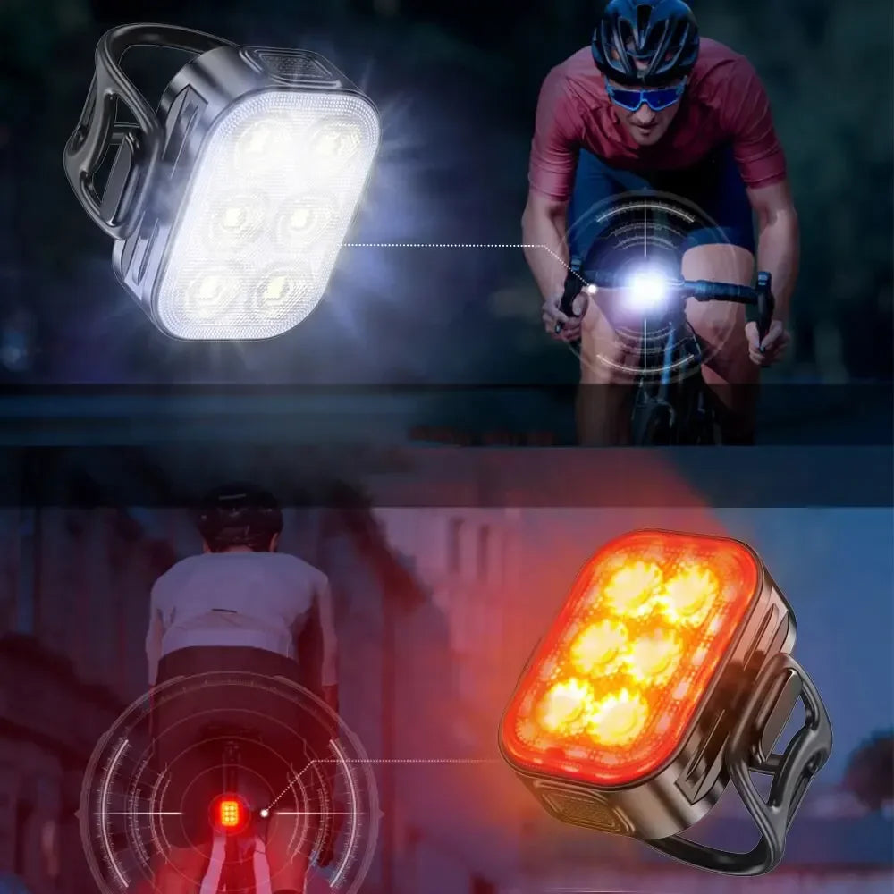 CYCLAMI 500 Lumens Bicycle Headlight Tail Light MTB Road Bike Bright Flashlight Waterproof LED 12H Type-C