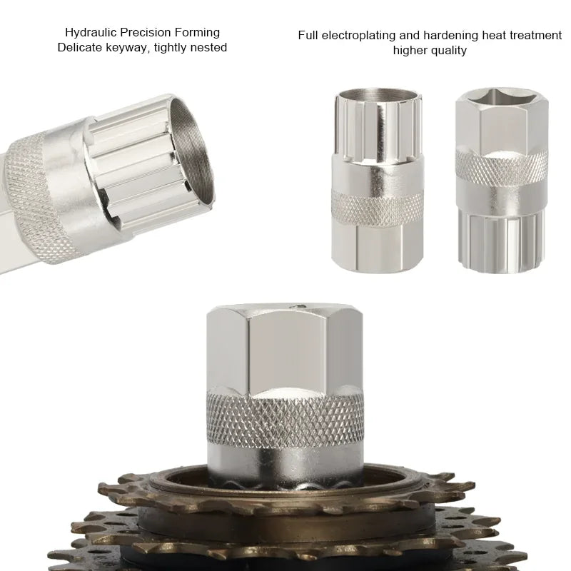 Bicycle Freewheel Sprocket Removal Repair Tool For 6/7/8/9/10/11S Mountain Road Bike Rear Hub Cog Overhaul Extractor