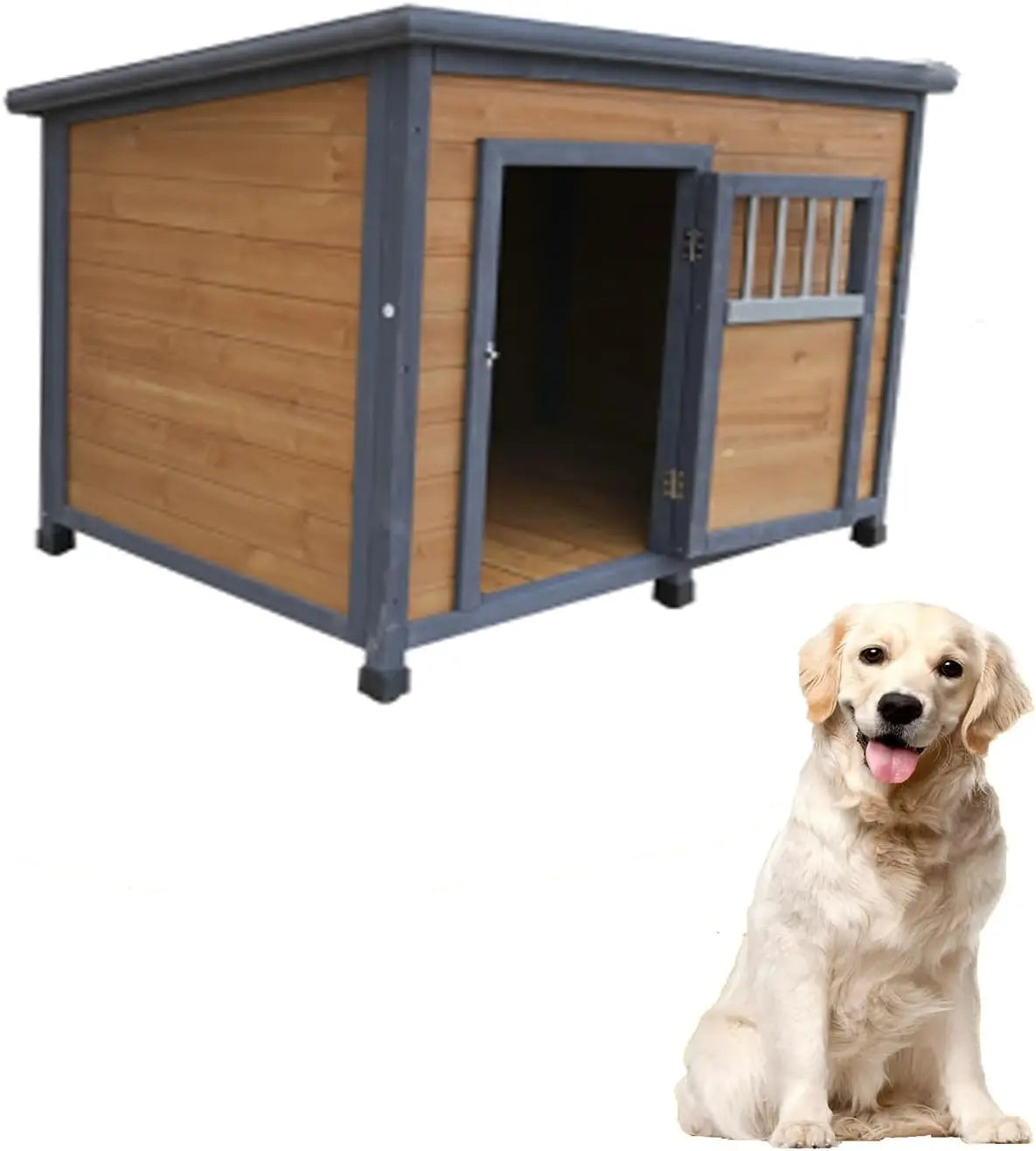 Extra Large Dog House Outdoor Weatherproof PVC Sloped Roof