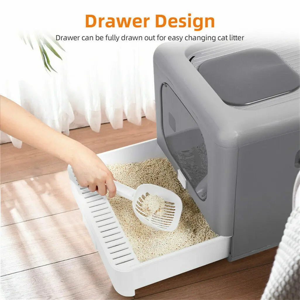 Cat Litter Box with Scoop and Tray Sifting Enclosed Pet Supplies