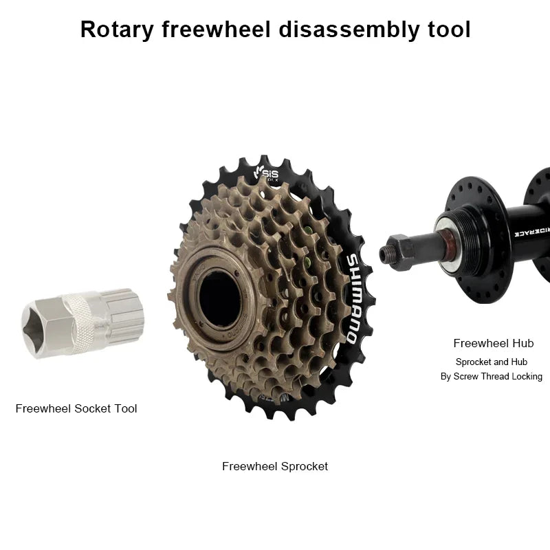 Bicycle Freewheel Sprocket Removal Repair Tool For 6/7/8/9/10/11S Mountain Road Bike Rear Hub Cog Overhaul Extractor