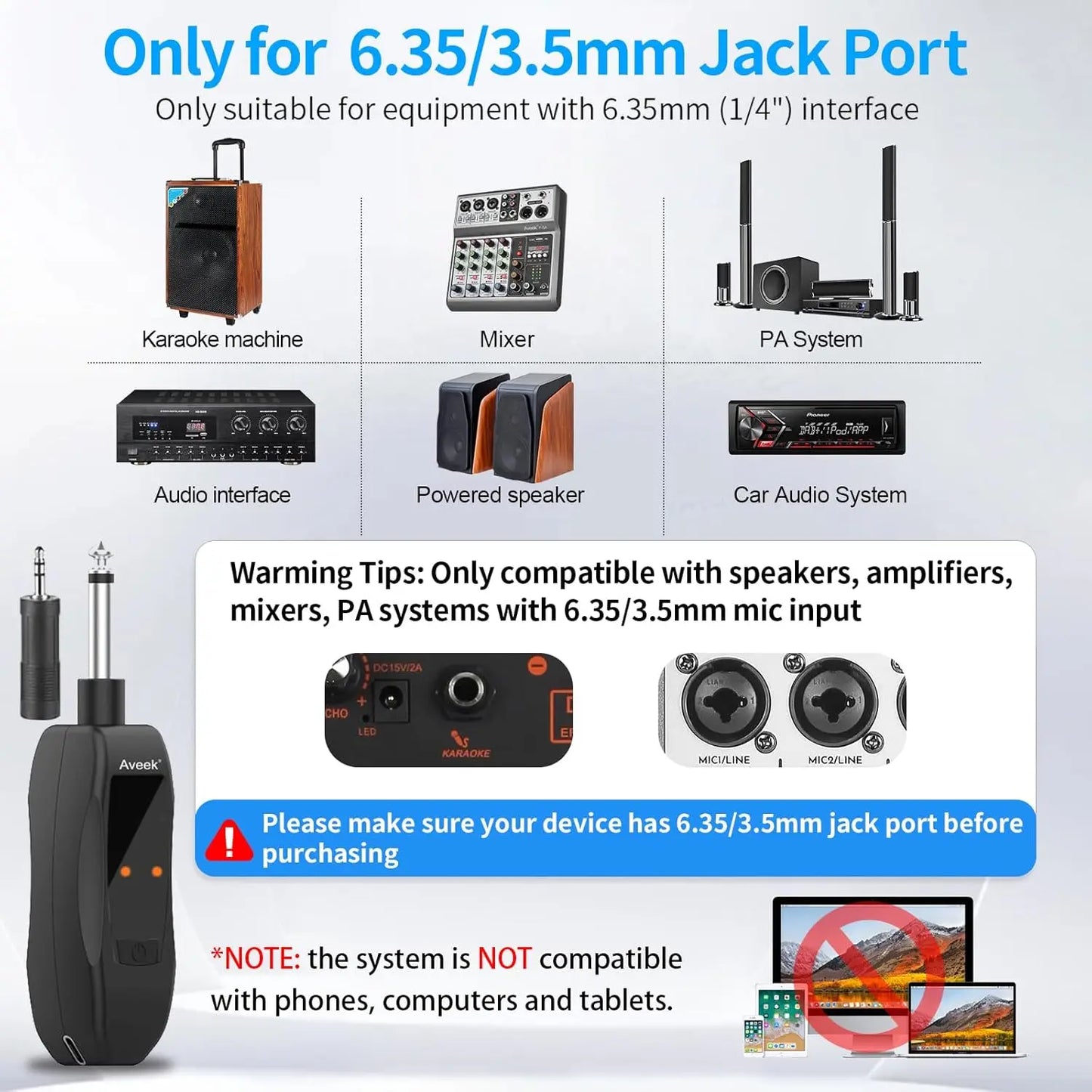 Wireless Microphones Rechargeable Aveek Karaoke Handheld Microphone