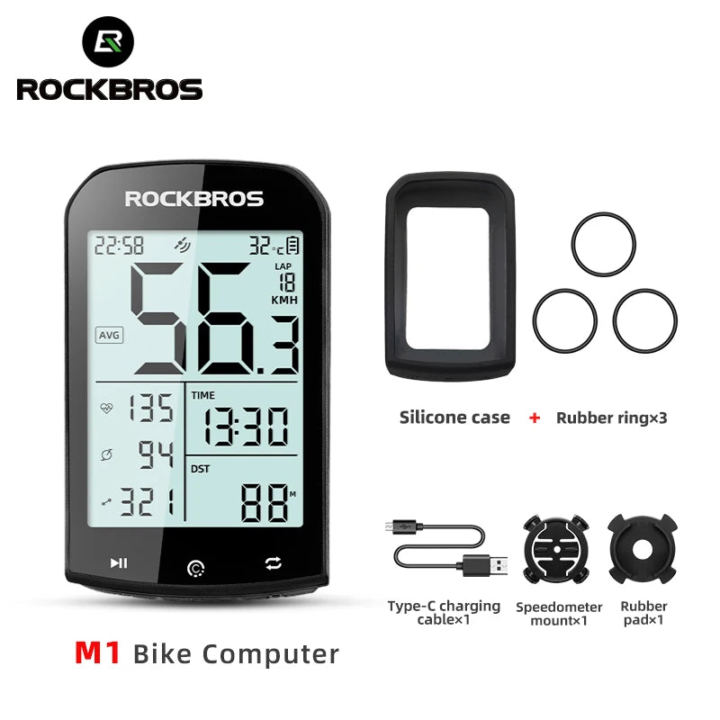 ROCKBROS GPS Bike Computer 5.0 ANT+ Bluetooth Waterproof Wireless Speedometer Odometer