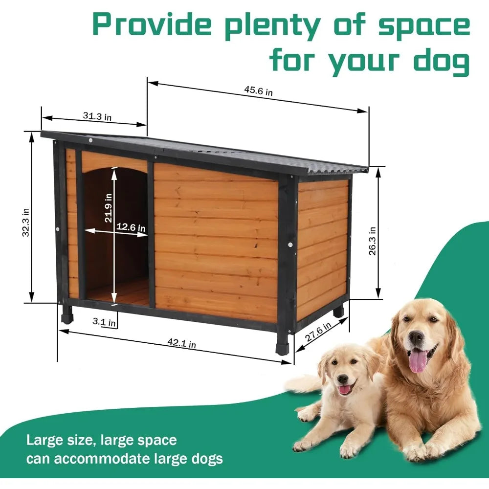 Extra Large Dog House Outdoor Weatherproof PVC Sloped Roof