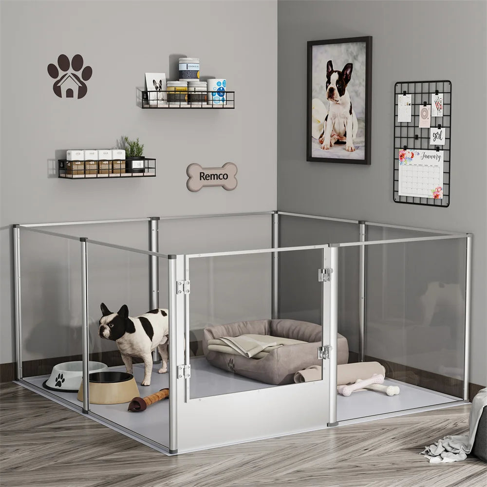 Extra Large Dog Playpen Acrylic Enclosure with Pad