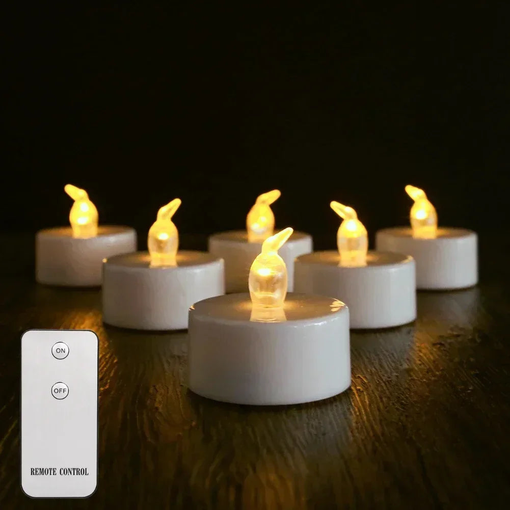 12/24PC LED Tea Lights Realistic and Bright Flickering Flameless Tea Light for Holiday Decor