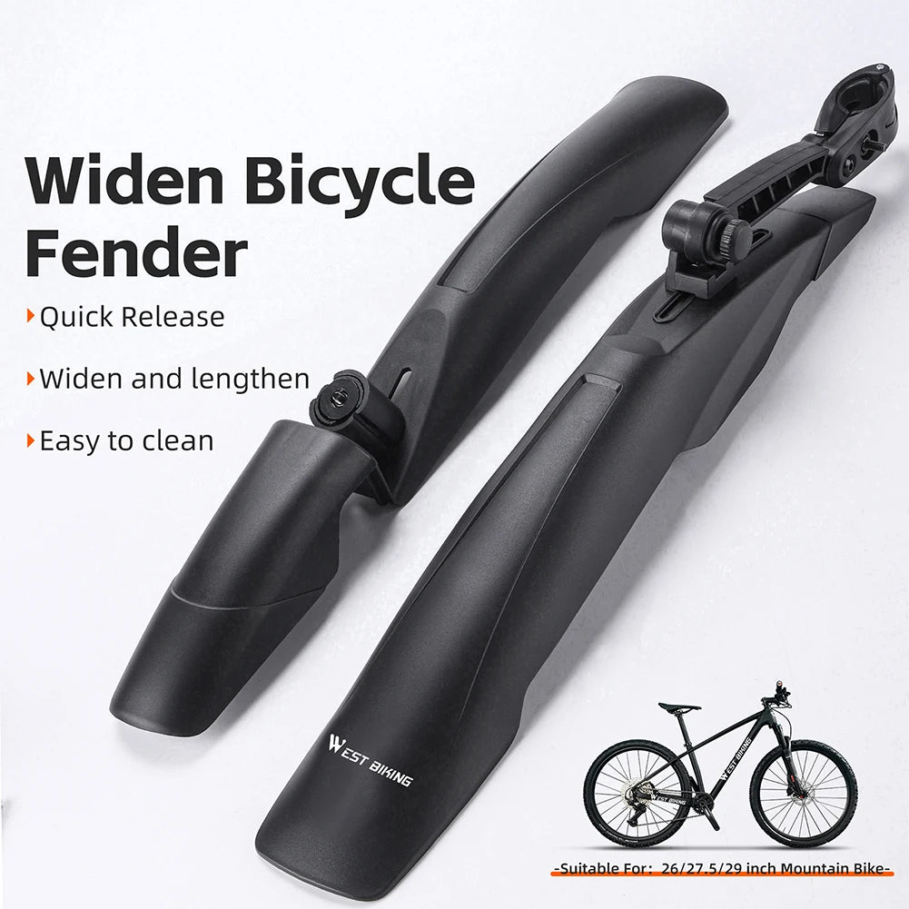 2Pcs Bike Fenders Mudguard Adjustable Bicycle Mud Guard for 26 27.5 29 Inch Bikes
