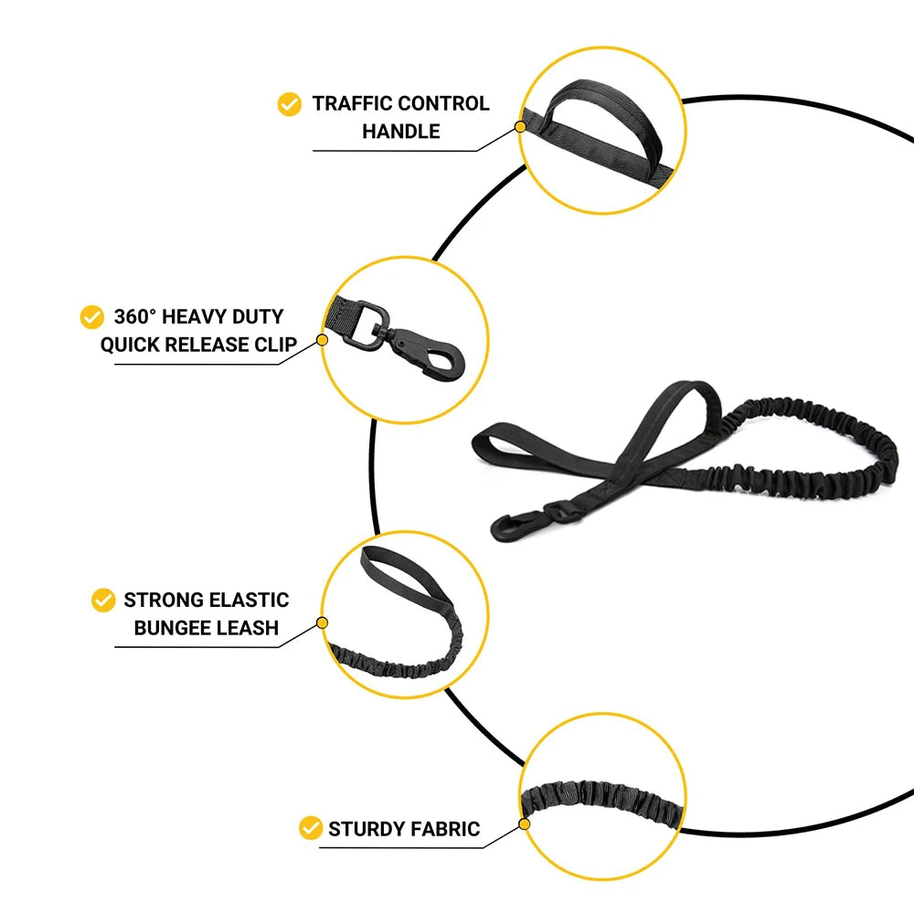 Reflective Dog Harness with 4 Metal Buckles for Large Dogs