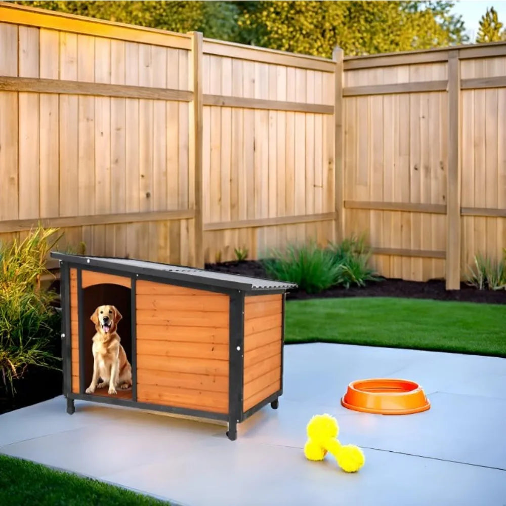 Extra Large Dog House Outdoor Weatherproof PVC Sloped Roof