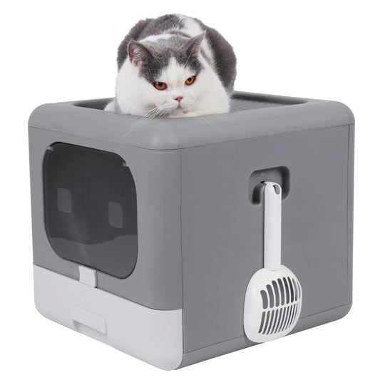 Cat Litter Box with Scoop and Tray Sifting Enclosed Pet Supplies