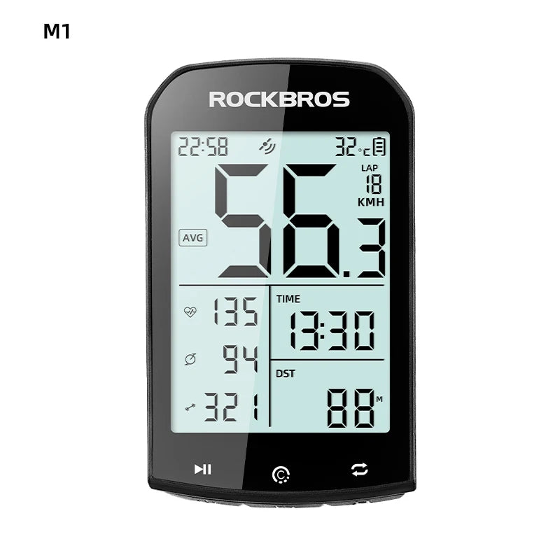 ROCKBROS GPS Bike Computer 5.0 ANT+ Bluetooth Waterproof Wireless Speedometer Odometer