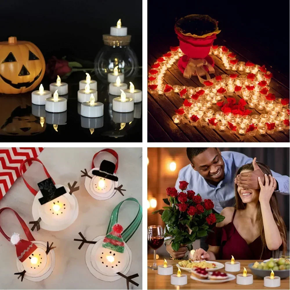 12/24PC LED Tea Lights Realistic and Bright Flickering Flameless Tea Light for Holiday Decor
